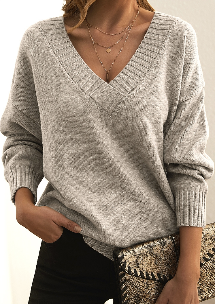 AELIANA – JERSEY DE CASHMERE CON ESCOTE EN V