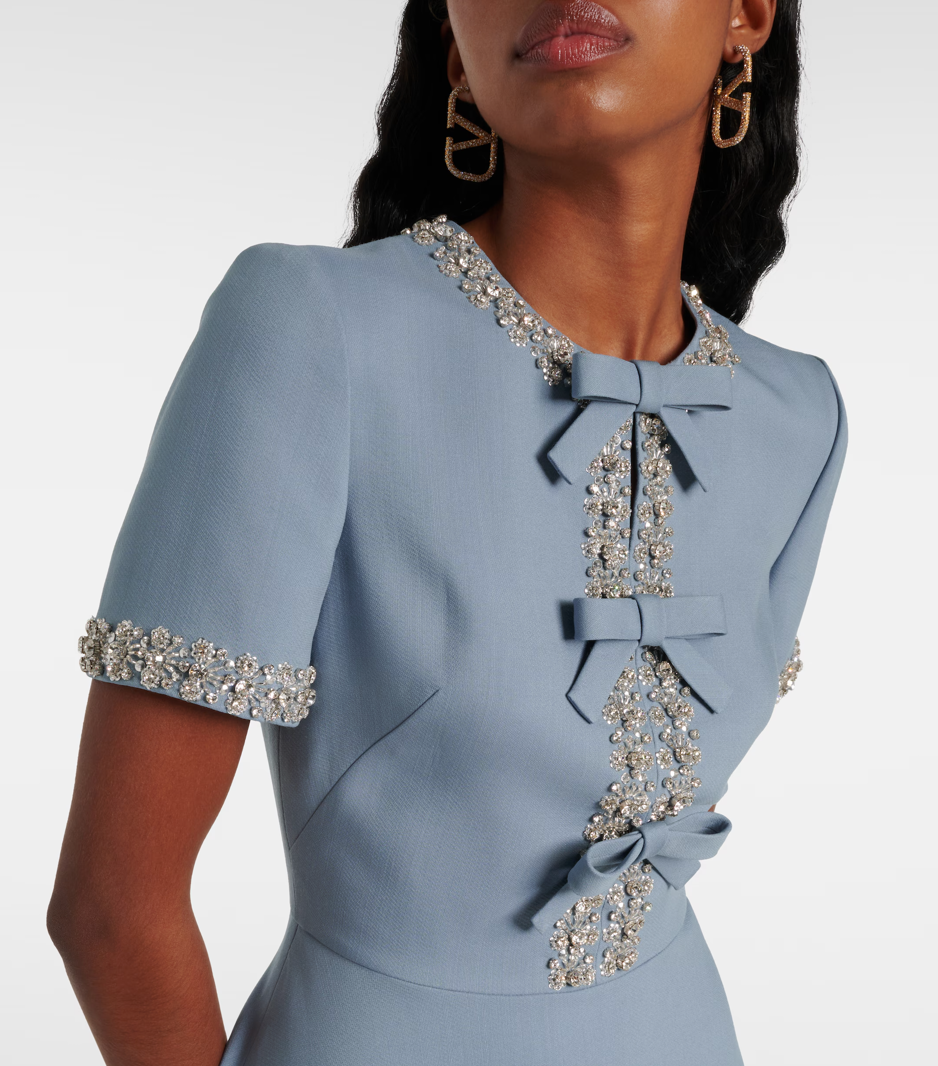 Raffaella™ | Vestido evasé con lazos y perlas