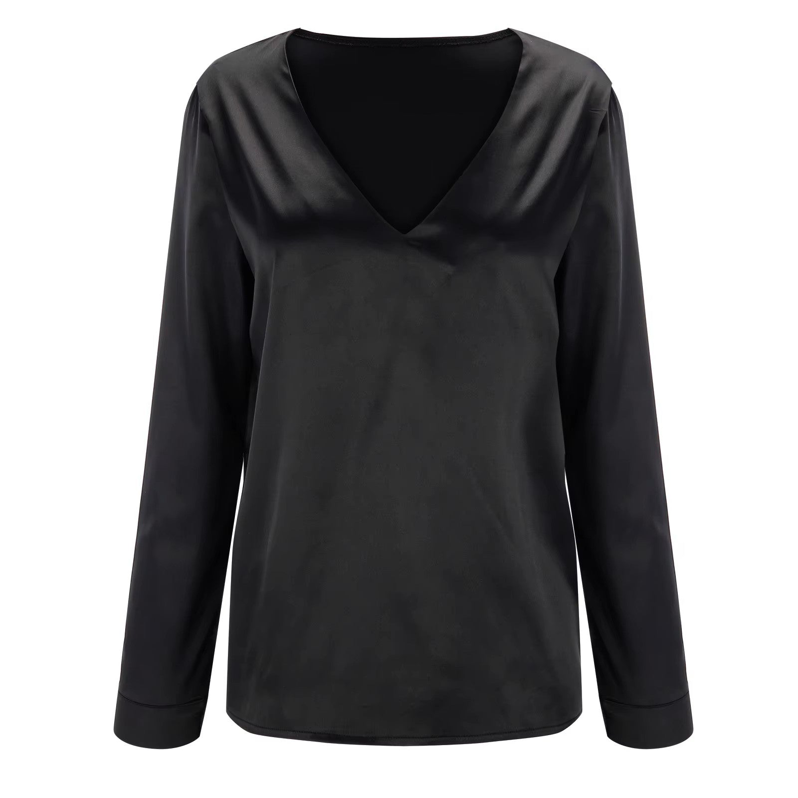 LILIA – CAMISA DE RASO CON ESCOTE PROFUNDO