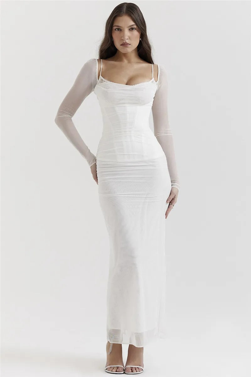 MARA VESTIDO LARGO CON GLAMOUR