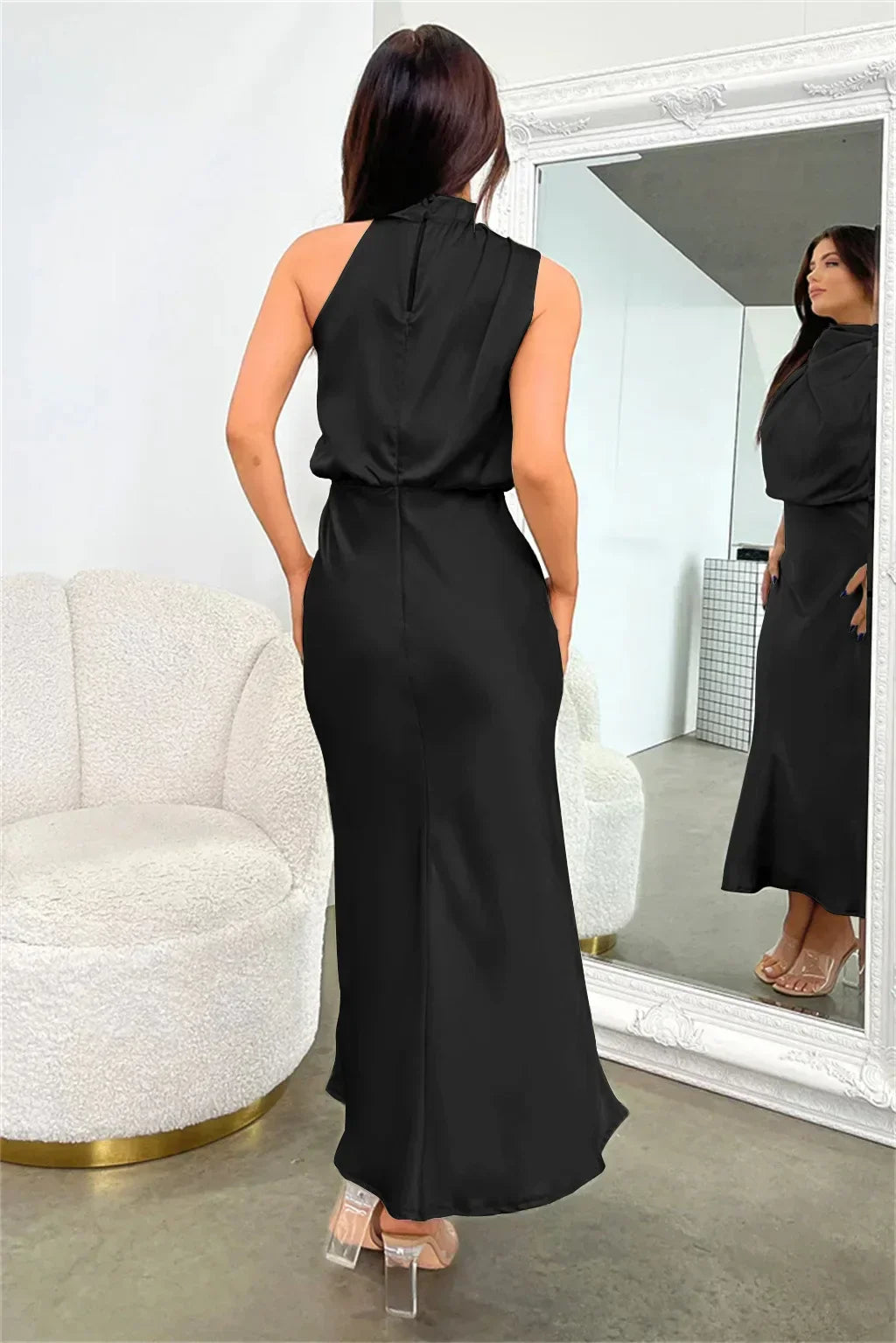 LIA VESTIDO LARGO SATINADO
