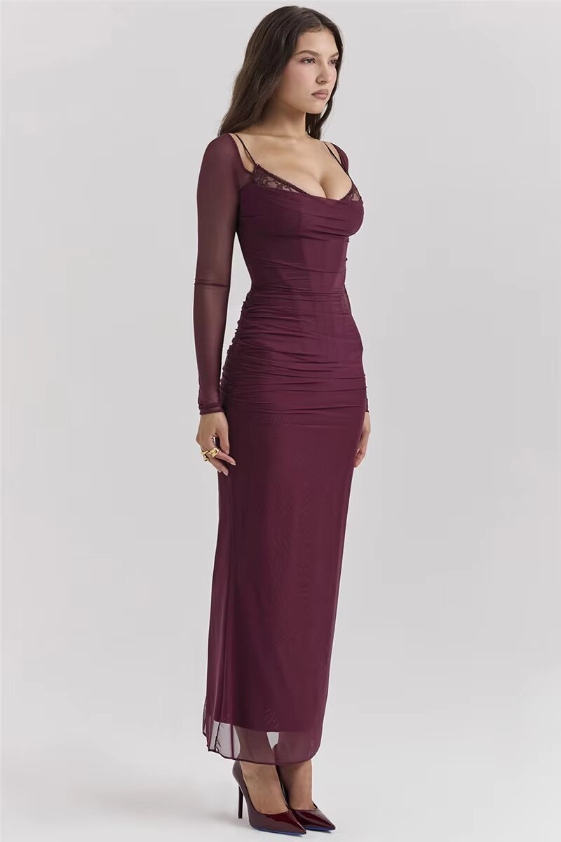 MARA VESTIDO LARGO CON GLAMOUR