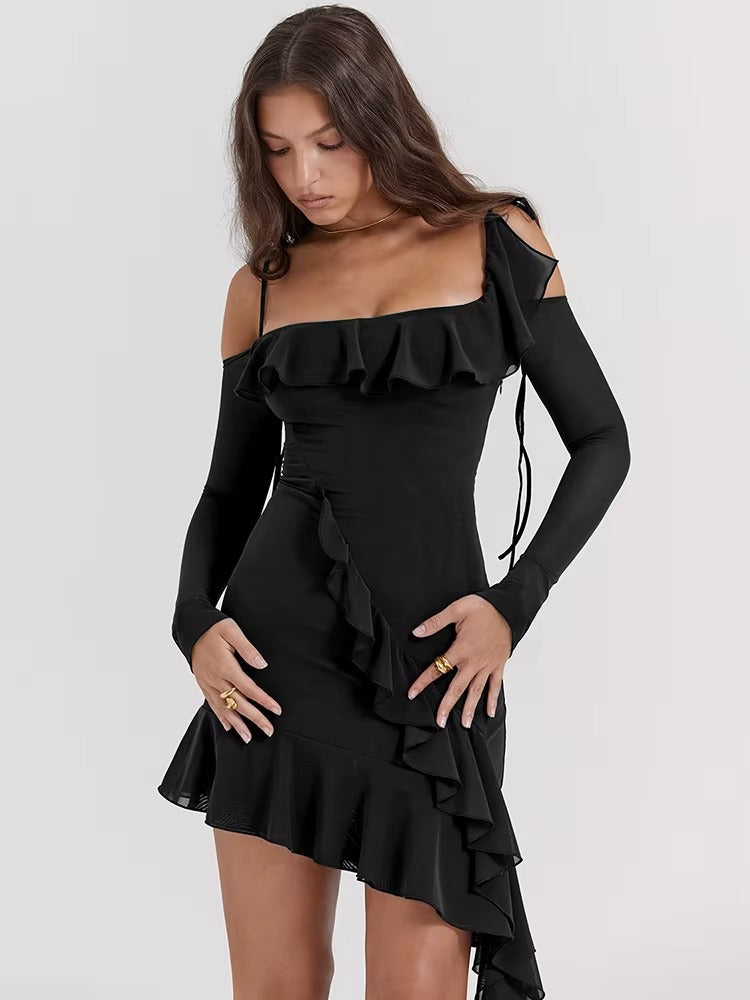 NADIA VESTIDO CORTO CON VOLANTES