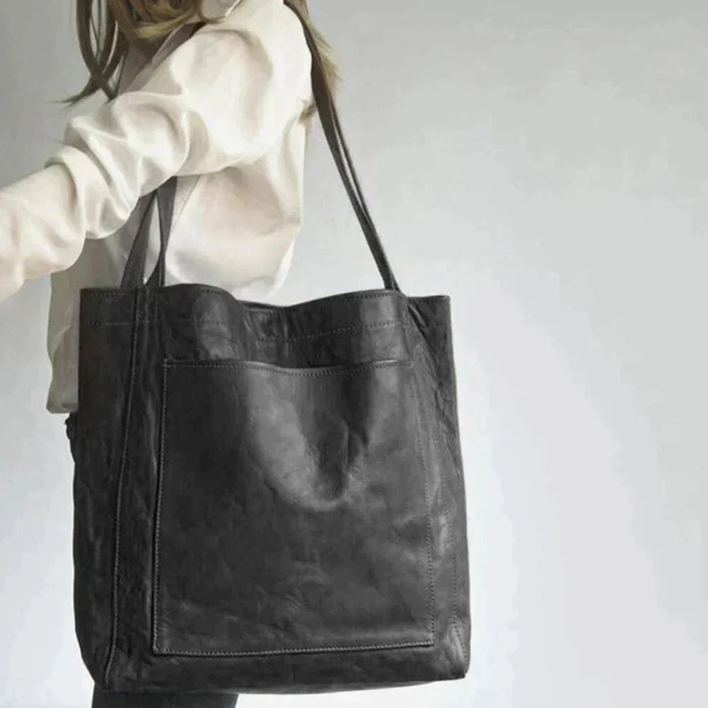 BOLSO DE HOMBRO BOLSA RETRO GRANDE TIPO CARRIER EN PIEL
