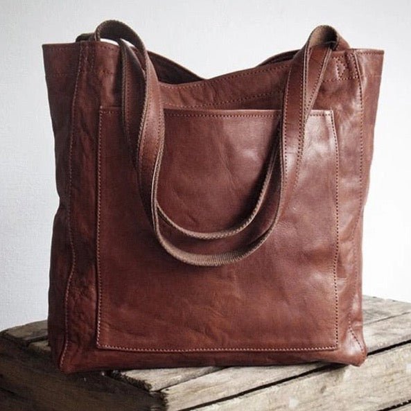 BOLSO DE HOMBRO BOLSA RETRO GRANDE TIPO CARRIER EN PIEL