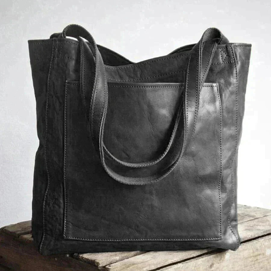 BOLSO DE HOMBRO BOLSA RETRO GRANDE TIPO CARRIER EN PIEL