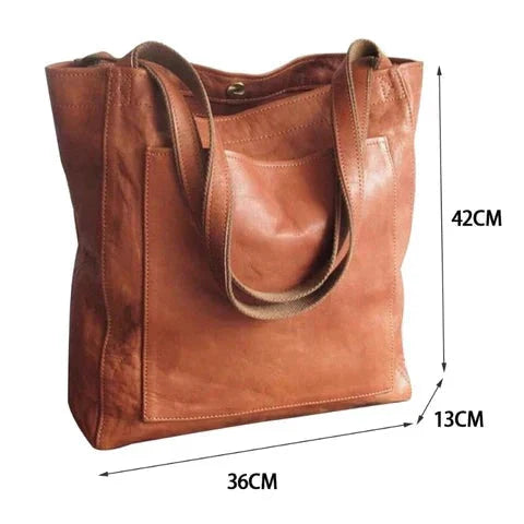 BOLSO DE HOMBRO BOLSA RETRO GRANDE TIPO CARRIER EN PIEL