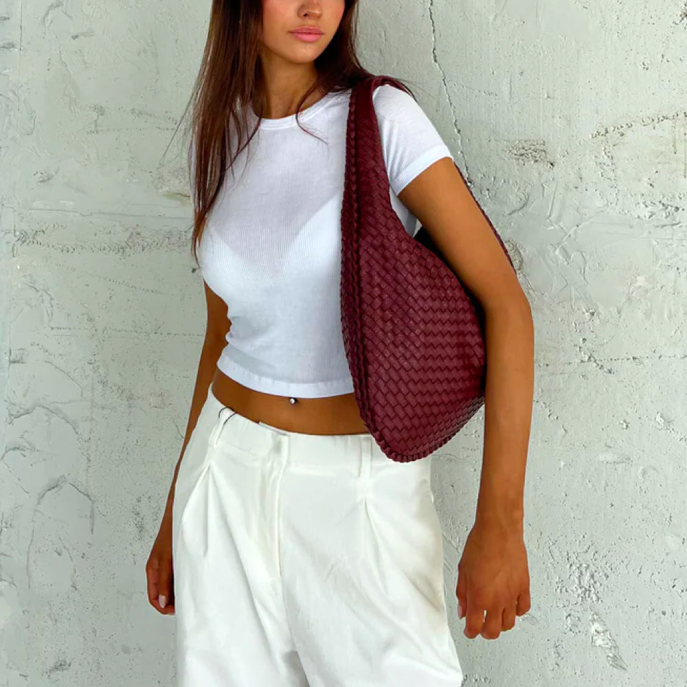 BOLSO CAPRI  SHOPPER TEJIDO EN POLIPIEL PARA HOMBRO O MANO