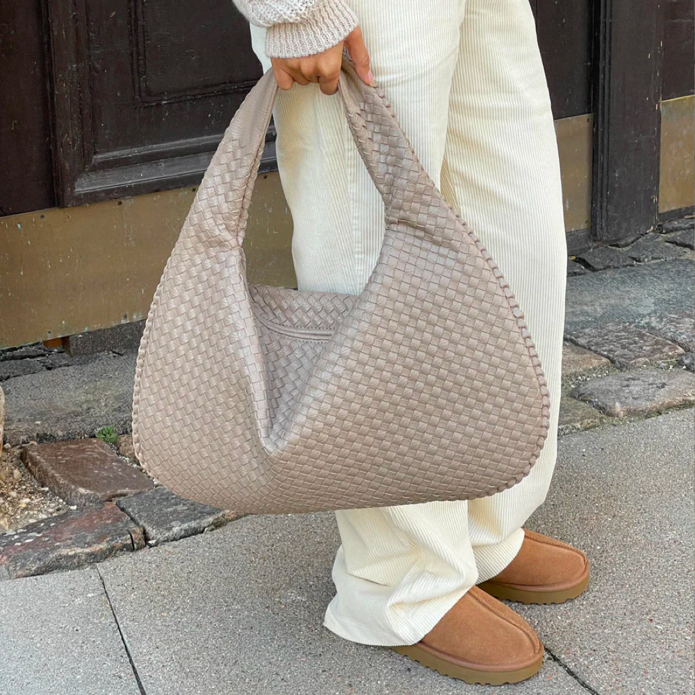 BOLSO CAPRI  SHOPPER TEJIDO EN POLIPIEL PARA HOMBRO O MANO