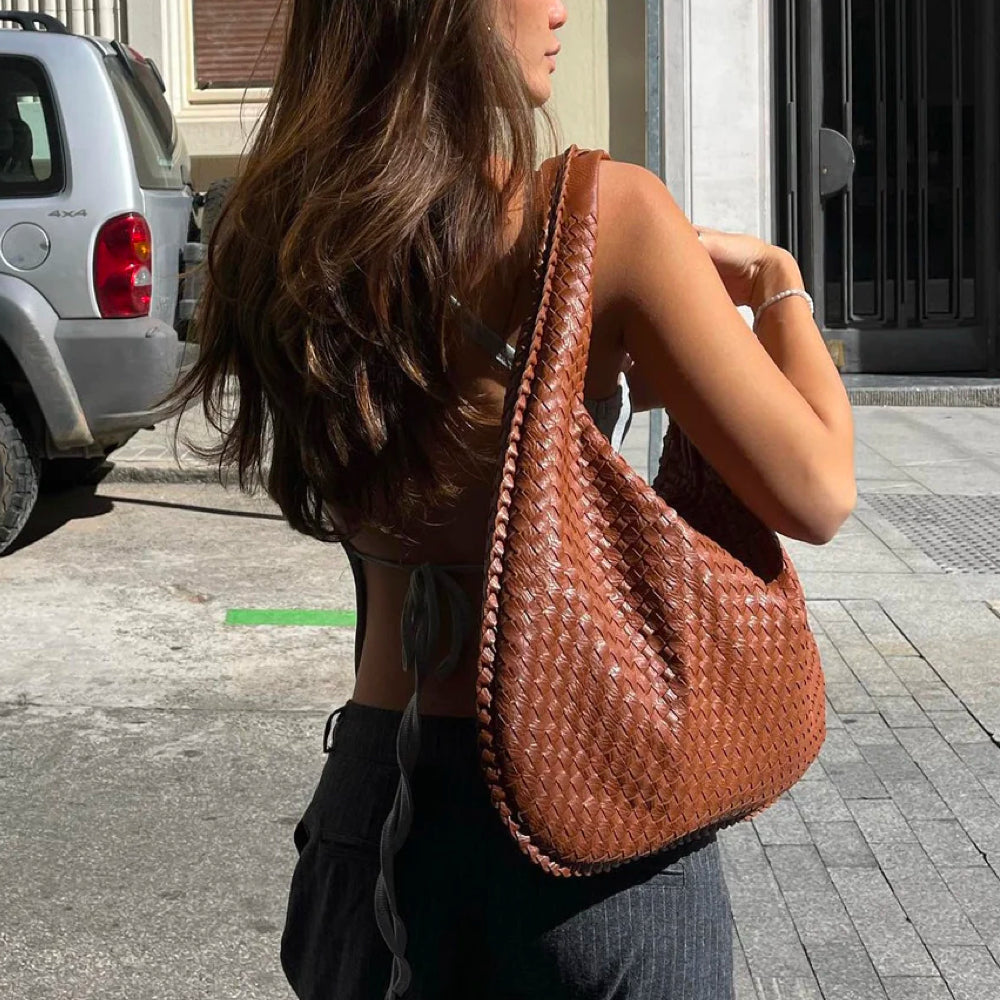 BOLSO CAPRI  SHOPPER TEJIDO EN POLIPIEL PARA HOMBRO O MANO