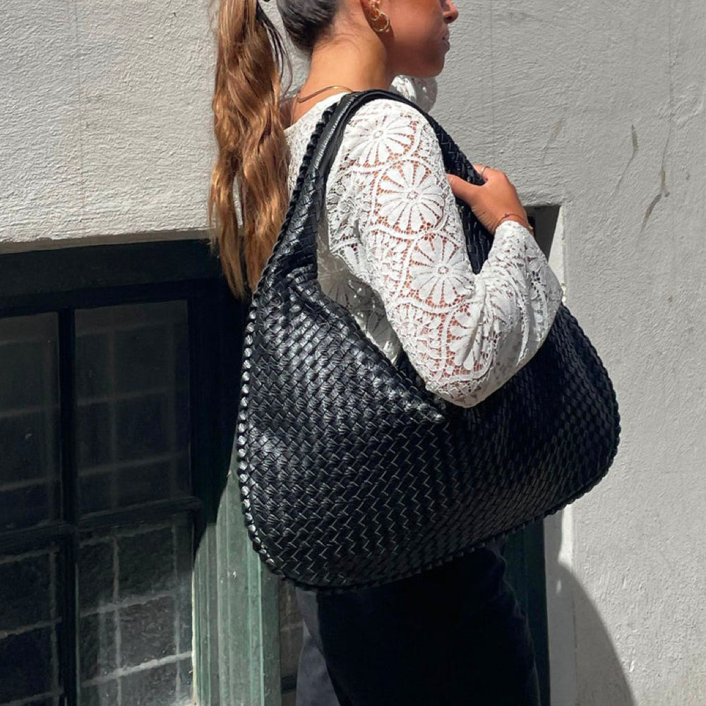 BOLSO CAPRI  SHOPPER TEJIDO EN POLIPIEL PARA HOMBRO O MANO