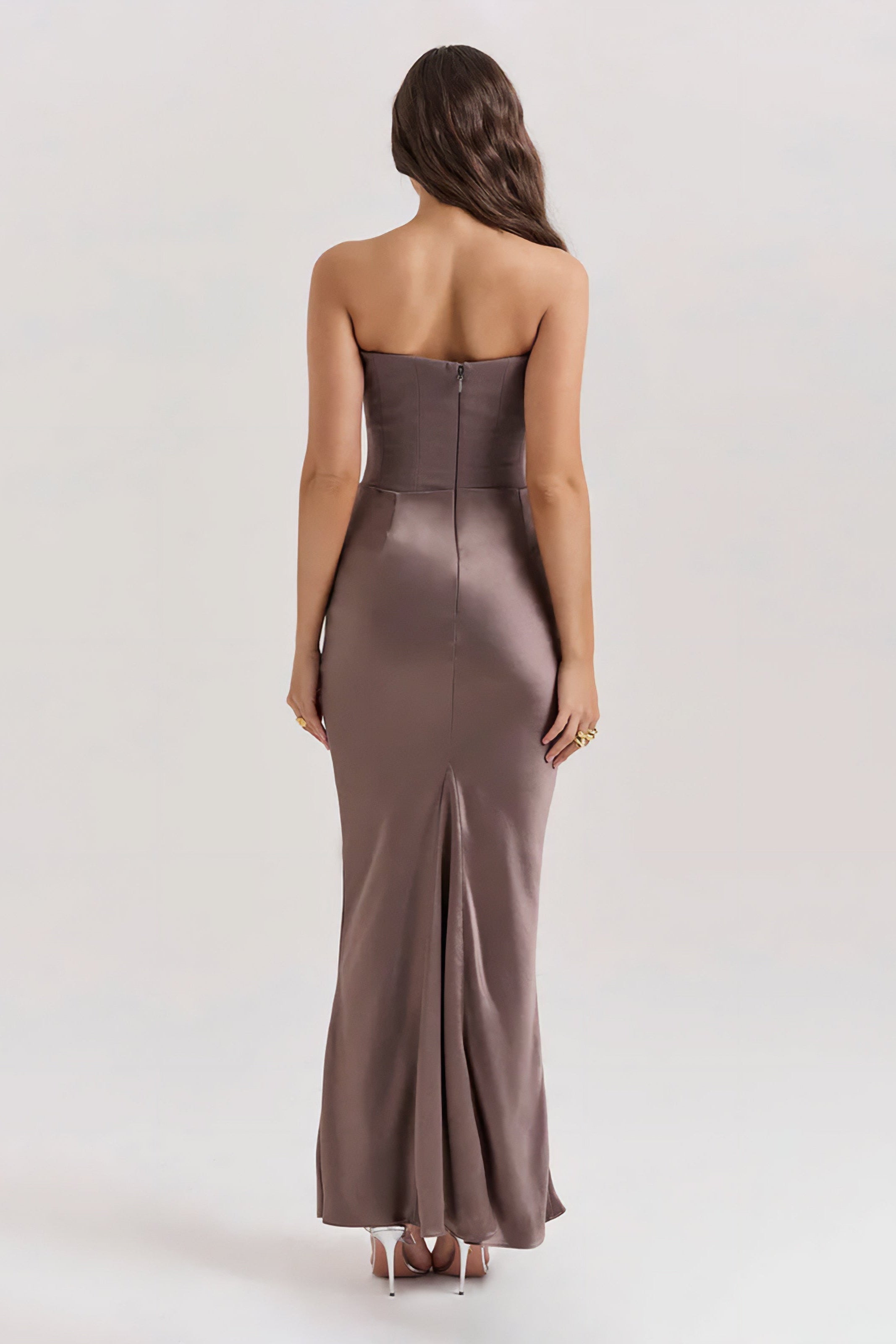 Emily Vestido Maxi Drapado Sin Tirantes