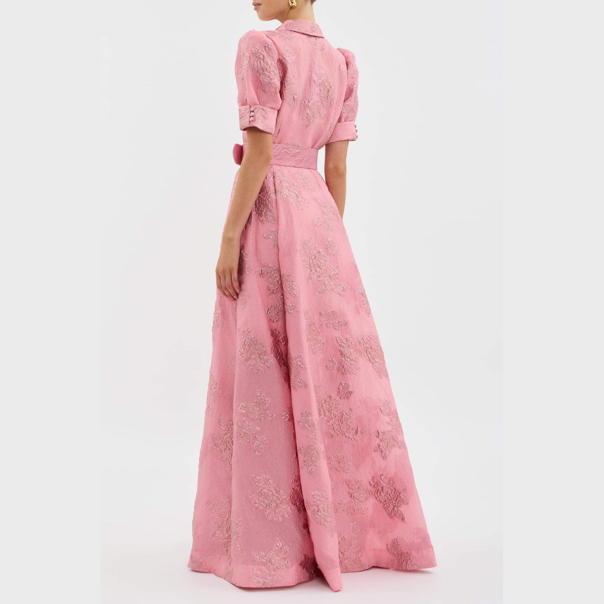 Beatrice™ | Vestido Rosa con Mangas Abullonadas