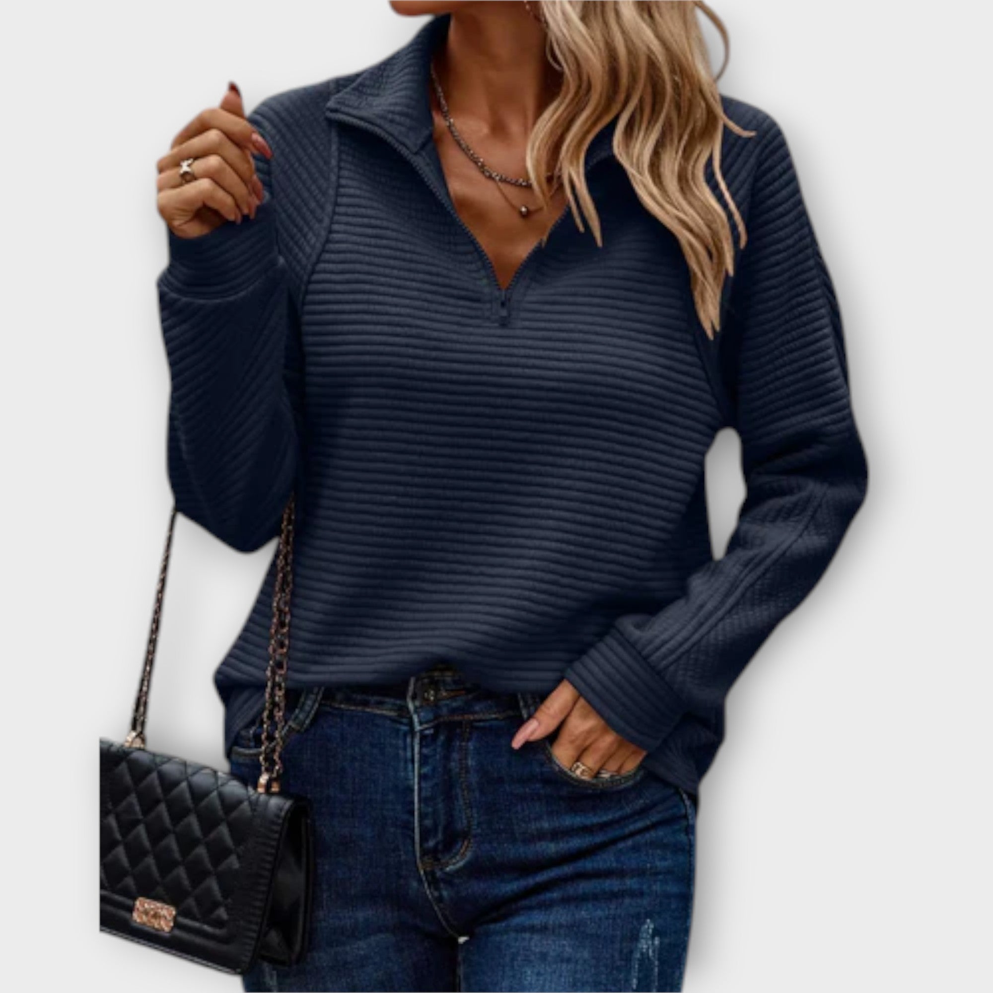 VIENA – PULLOVER CHIC CON ESCOTE EN V PARA MUJER