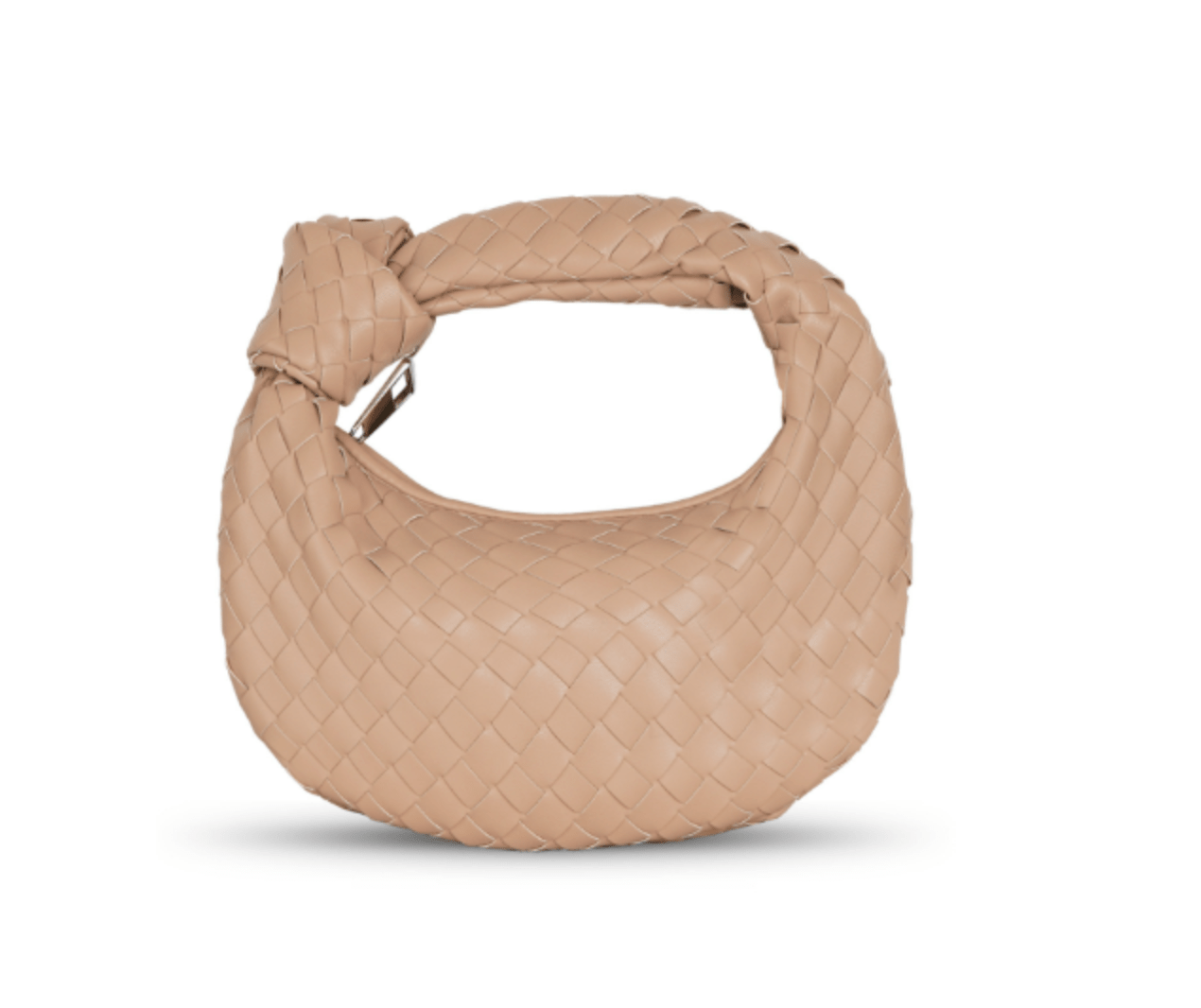 BOLSO CAMILA – PEQUEÑO TEJIDO CON CIERRE DE CREMALLERA Y NUDO DE MANO