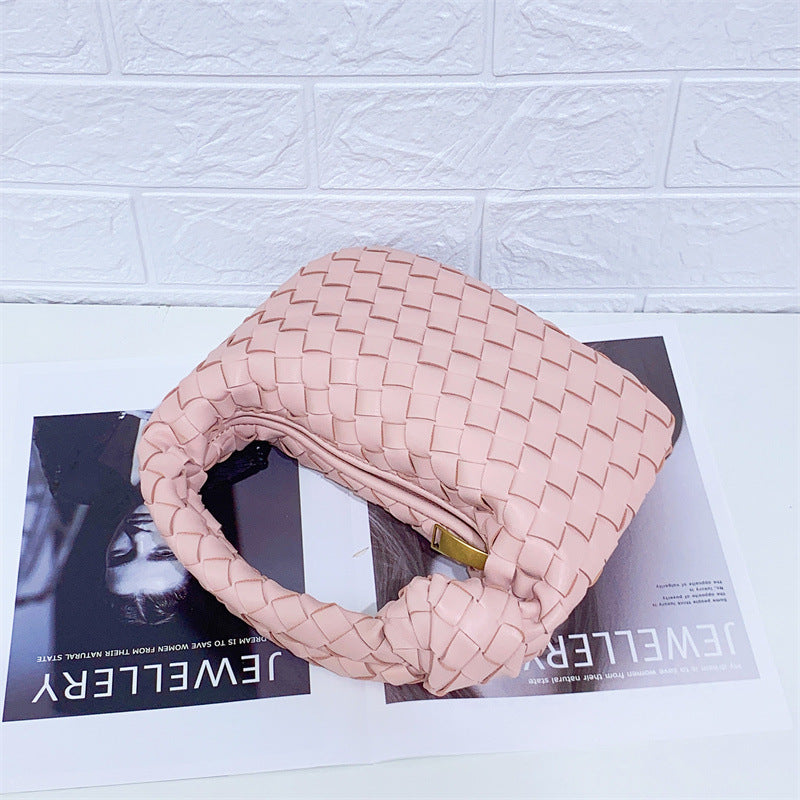 BOLSO CAMILA – PEQUEÑO TEJIDO CON CIERRE DE CREMALLERA Y NUDO DE MANO