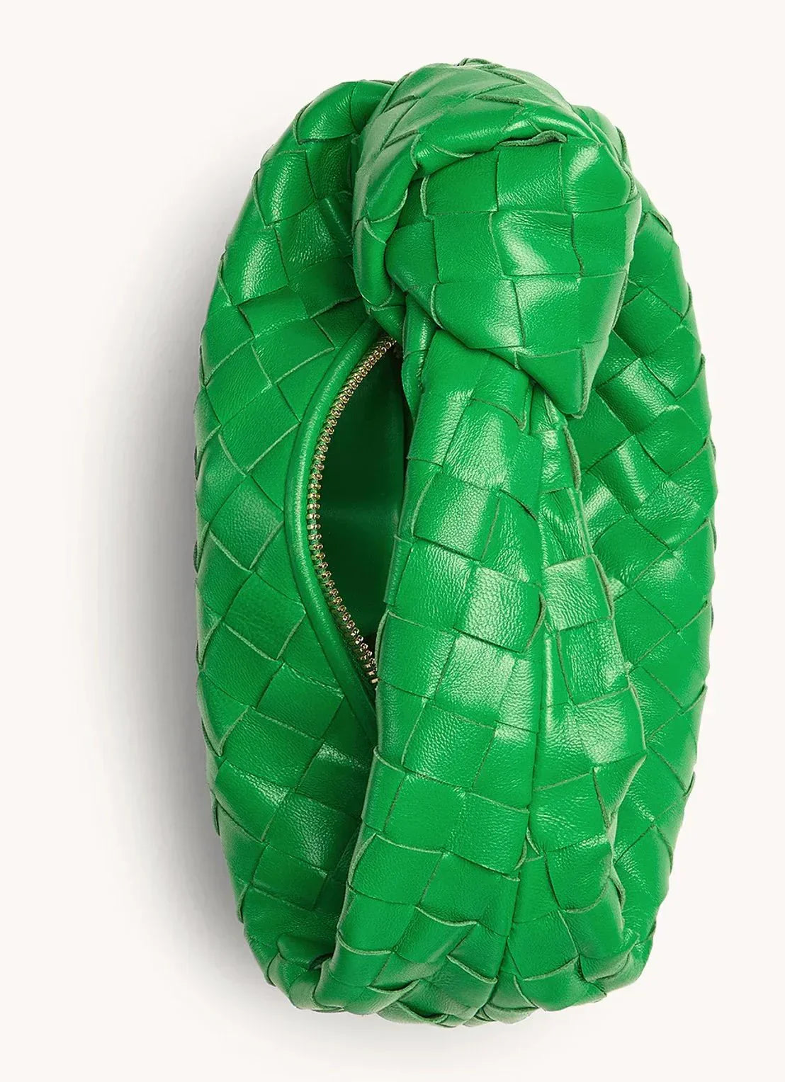 BOLSO CAMILA – PEQUEÑO TEJIDO CON CIERRE DE CREMALLERA Y NUDO DE MANO