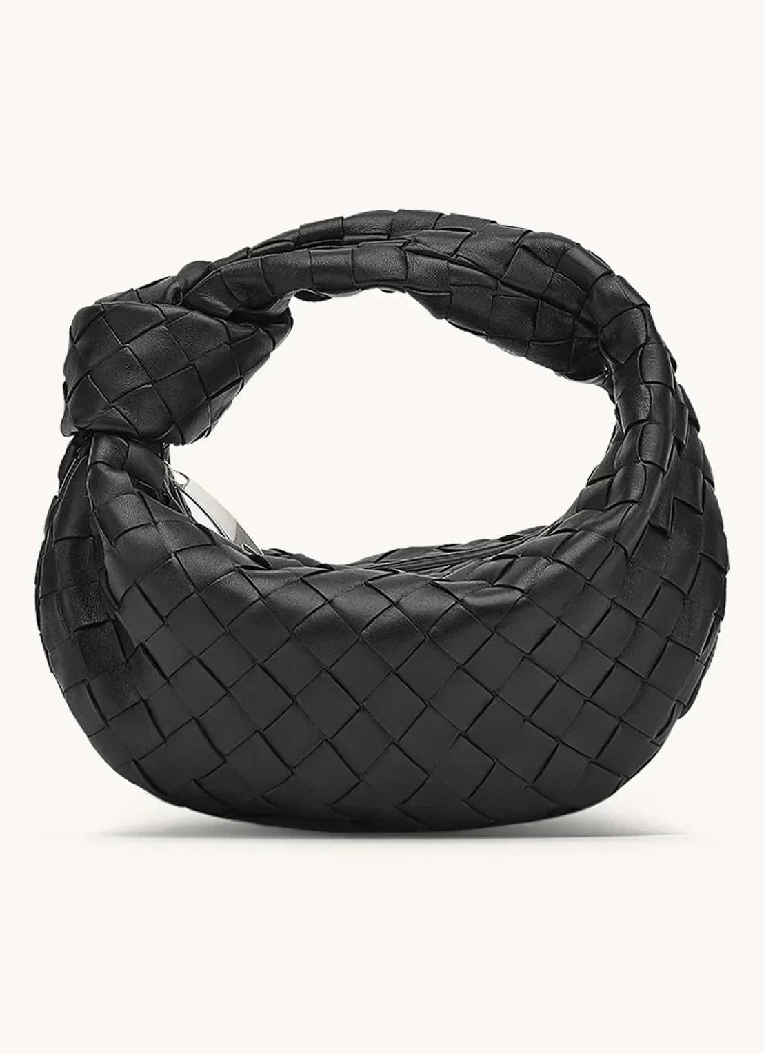 BOLSO CAMILA – PEQUEÑO TEJIDO CON CIERRE DE CREMALLERA Y NUDO DE MANO