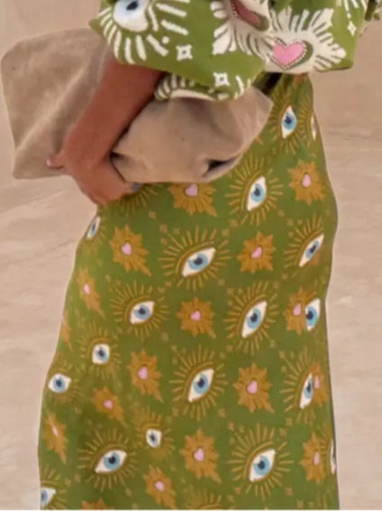 NIU- FALDA ELEGANTE LARGA CON ESTAMPADO ÚNICO