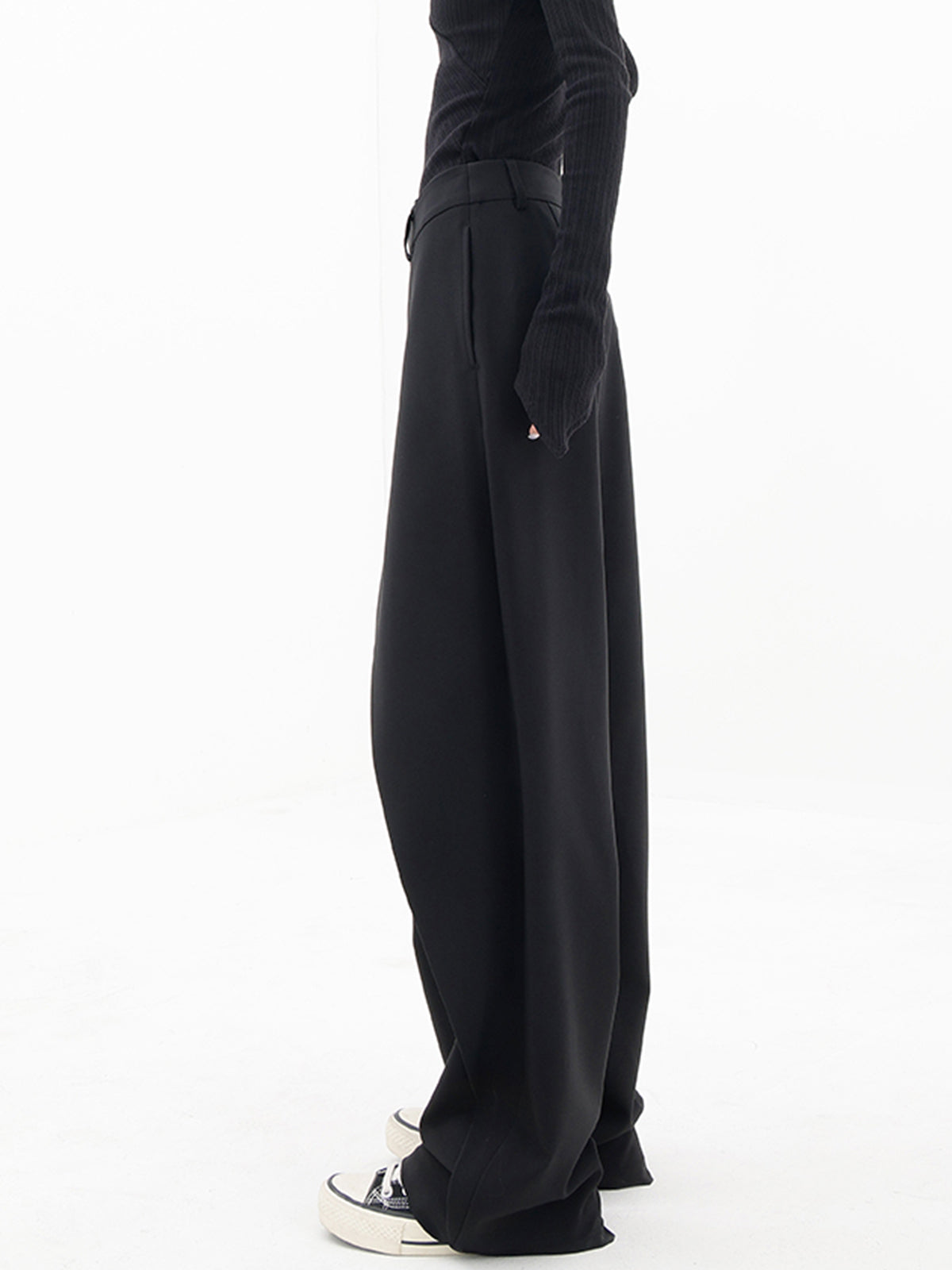 PANTALÓN MADRID  - ANCHOS DE PIERNA AMPLIA CON BOTONES ASIMÉTRICOS PARA MUJER