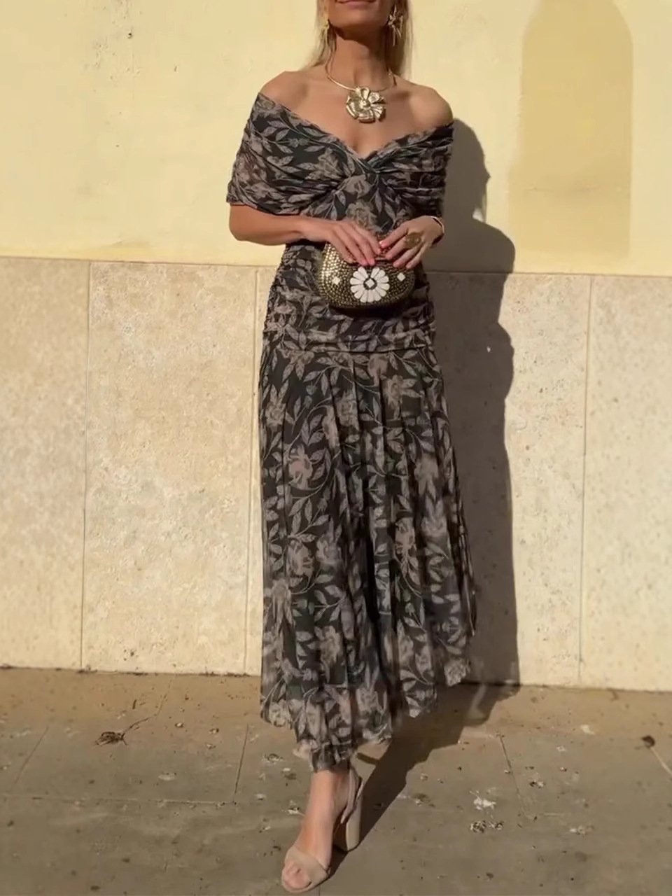 Serena™ | Vestido Largo Floral Palabra de Honor