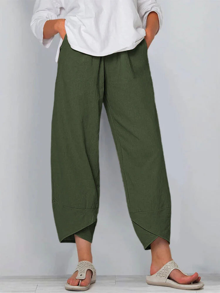 PANTALONES CASUALES NOVENA DE ALGODÓN Y LINO ECOLÓGICOS