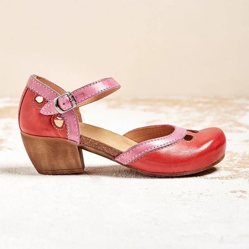 Faye | Elegantes Sandalias Con Tacón Bajo Para Máxima Comodidad