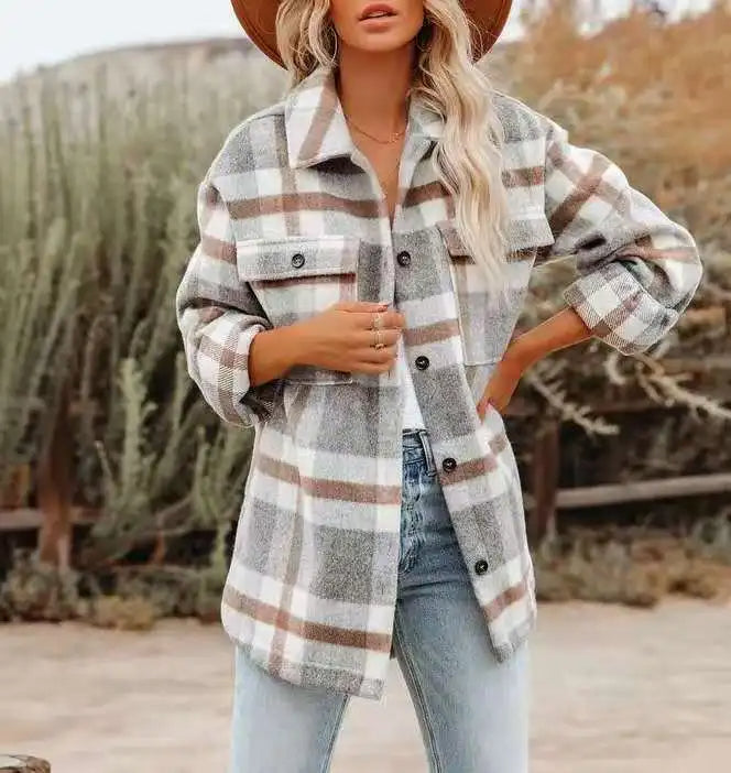 Camicia da donna a quadri rustici