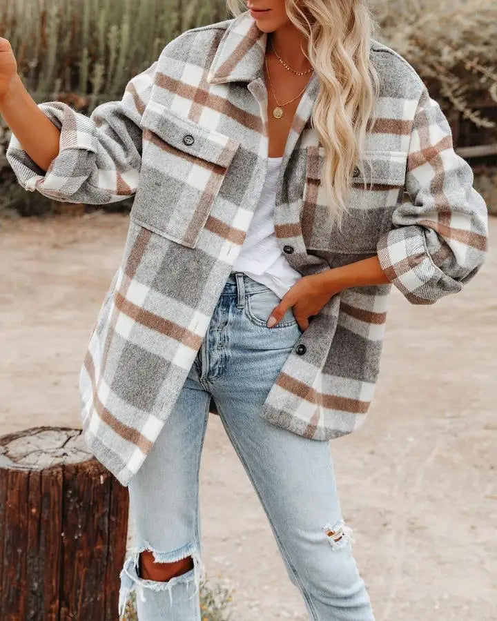 Camicia da donna a quadri rustici