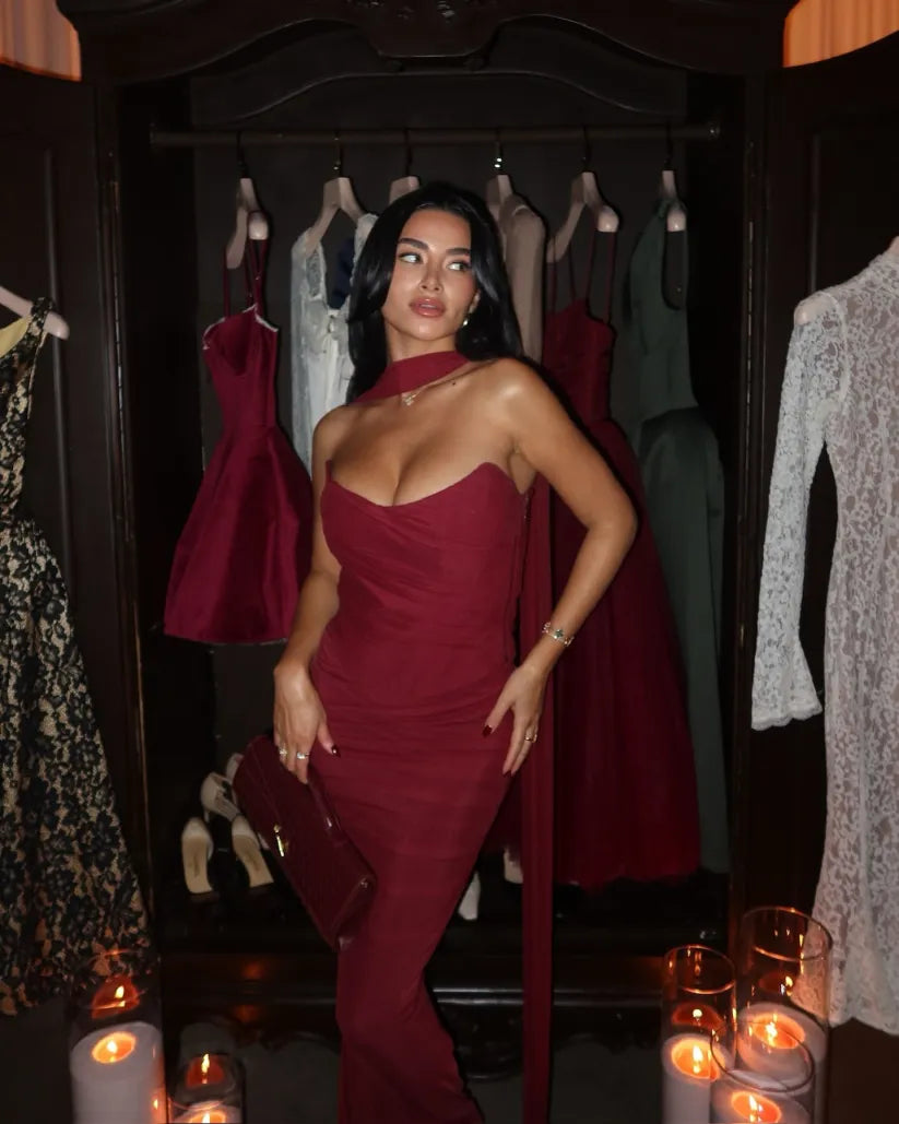 Aniyah | Vestido Maxi Bodycon Sin Tirantes