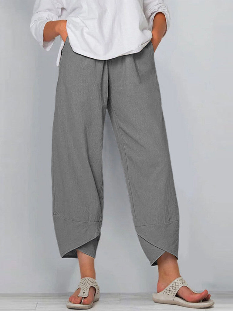 PANTALONES CASUALES NOVENA DE ALGODÓN Y LINO ECOLÓGICOS