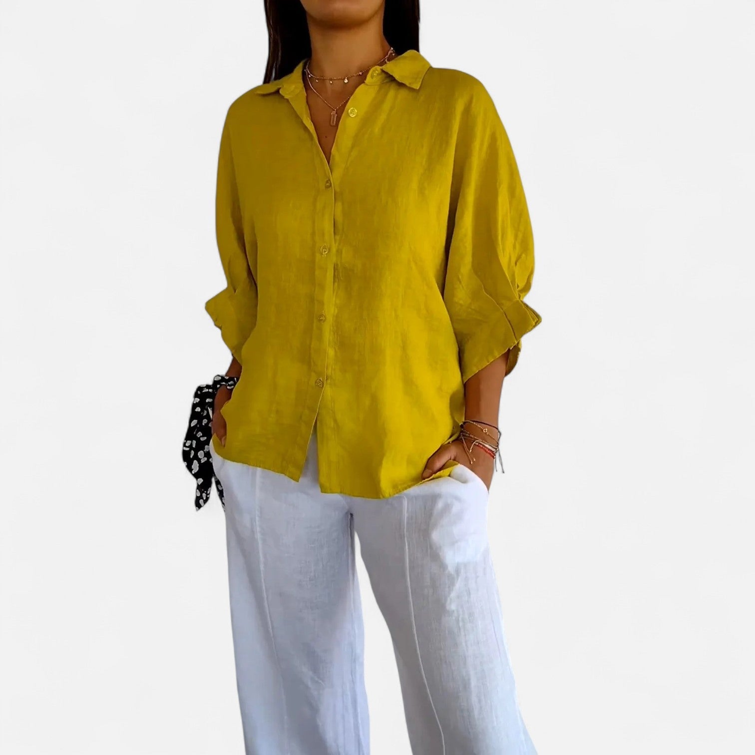 Old Monarchy | Camicia estiva da donna in lino - grazia senza sforzo, eleganza traspirante
