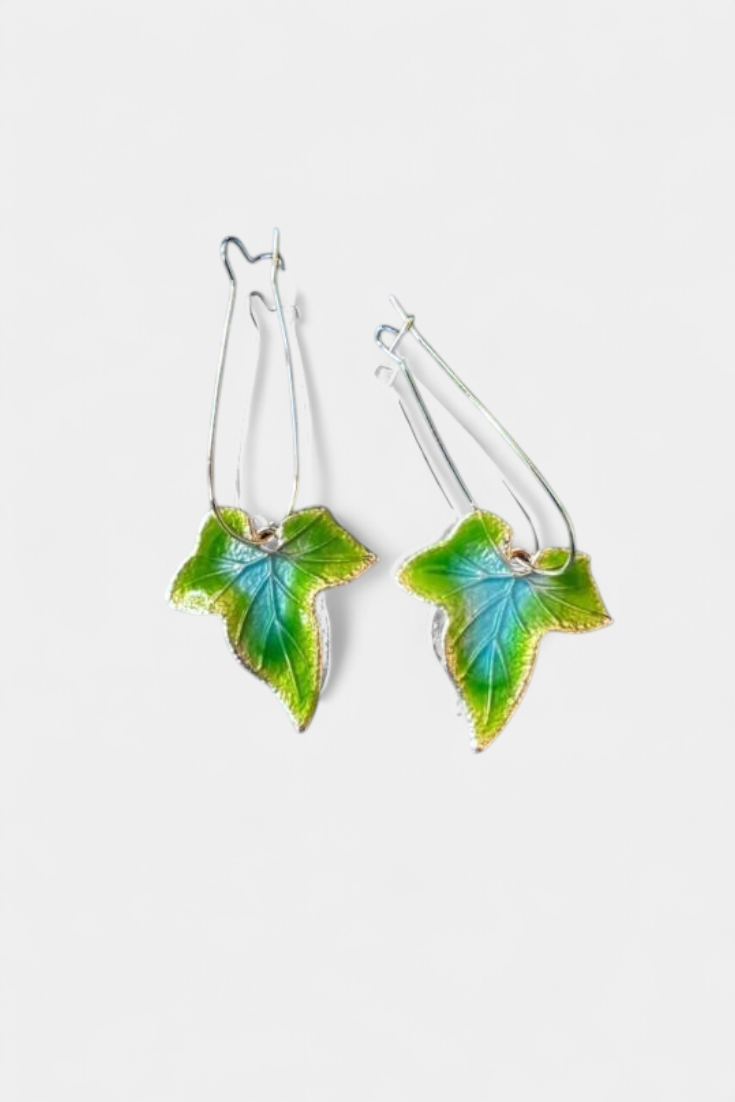 Pendientes Vintage Hoja Verde Otoñal