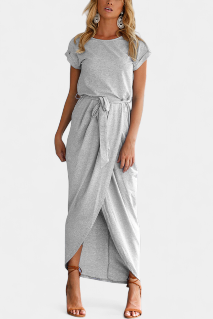 Clarissa Vestido Midi Envolvente con Abertura Lateral