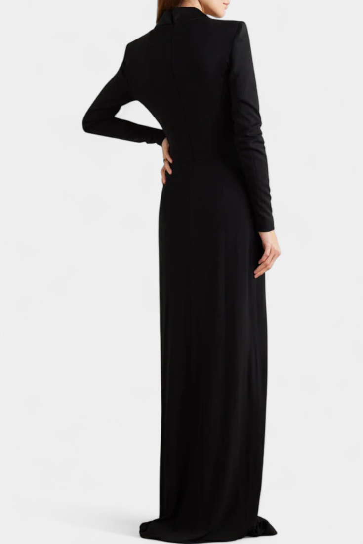 Talara Vestido Maxi Ajustado con Cuello en V Profundo