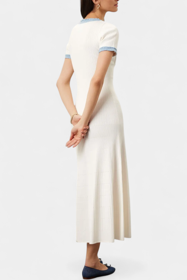 Alexia Vestido Midi de Punto con Ribete