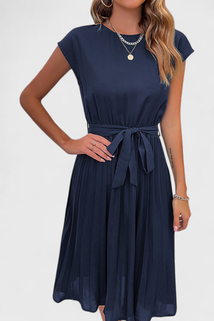 Luxie Vestido Midi Elegante de Tejido Ligero y Corte Fluido