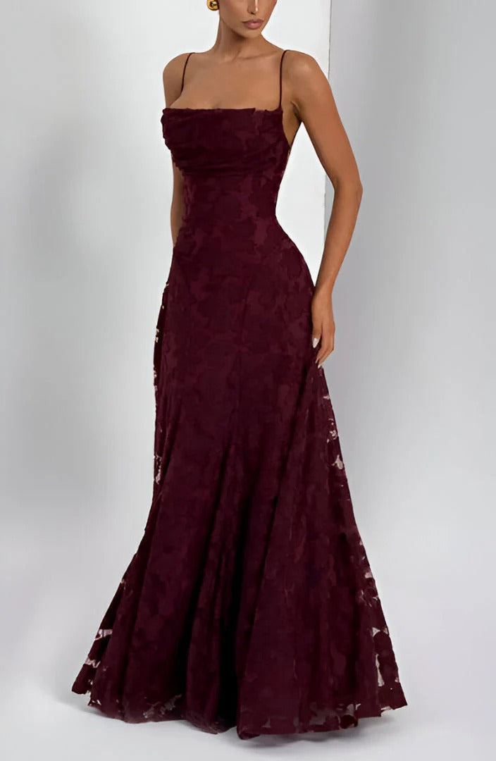 VESTIDO LARGO FRANCISA™ DE ENCAJE CON CORSET
