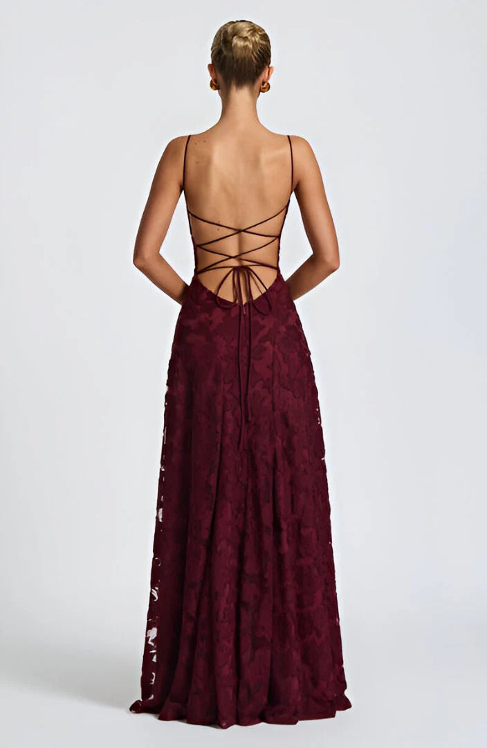 VESTIDO LARGO FRANCISA™ DE ENCAJE CON CORSET
