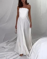 VESTIDO BLANCO PLISADO ALBA