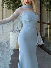 VESTIDO AJUSTADO DE ENCAJE LUNA ELEGANTE
