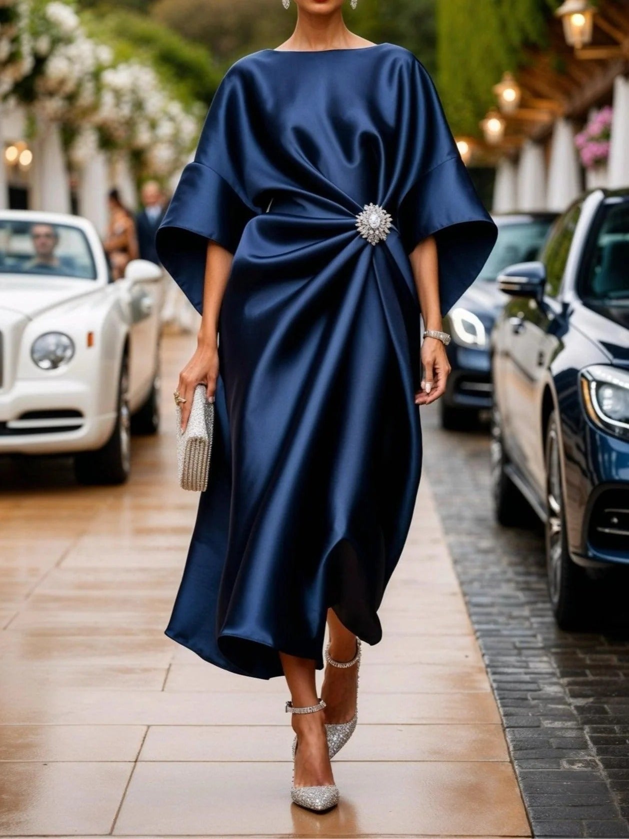 VESTIDO PORTO LARGO VAPOROSO SATINADO