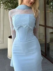 VESTIDO AJUSTADO DE ENCAJE LUNA ELEGANTE
