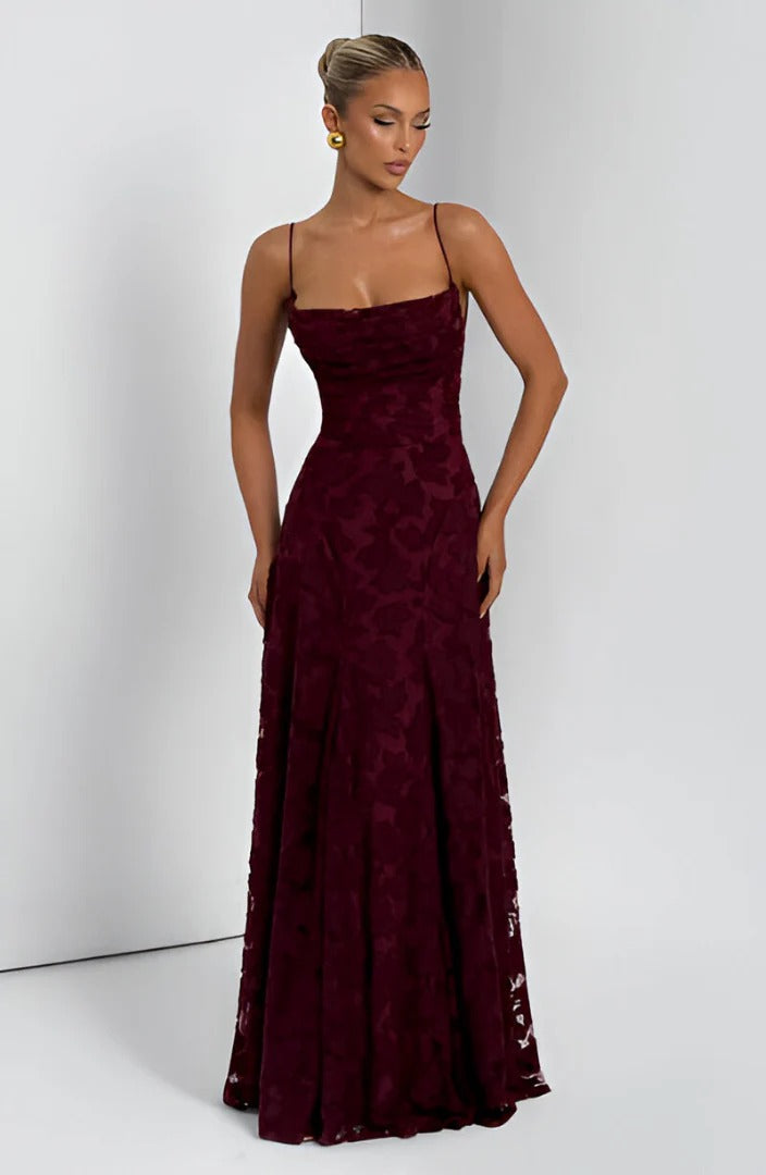 VESTIDO LARGO FRANCISA™ DE ENCAJE CON CORSET