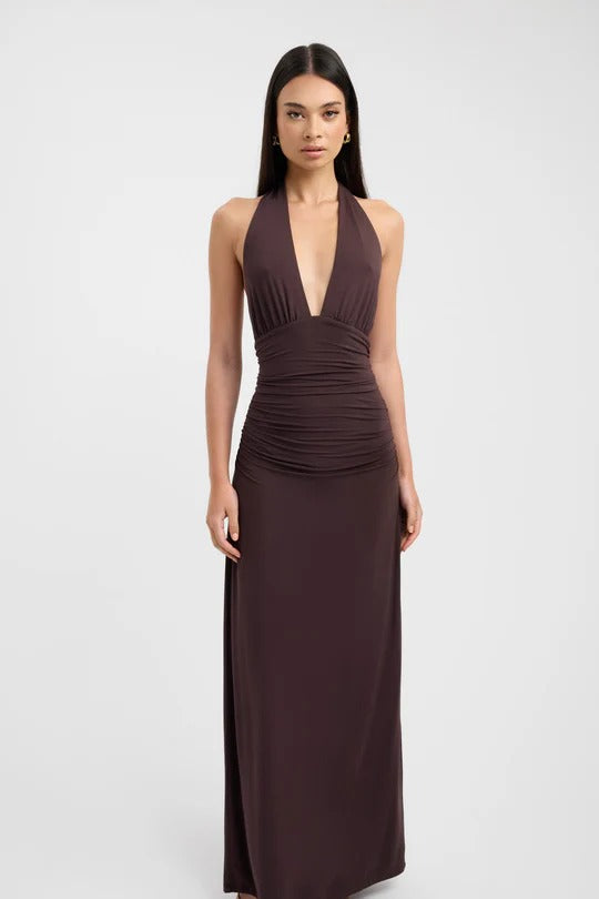 Sariah™ | Vestido maxi halter elegante