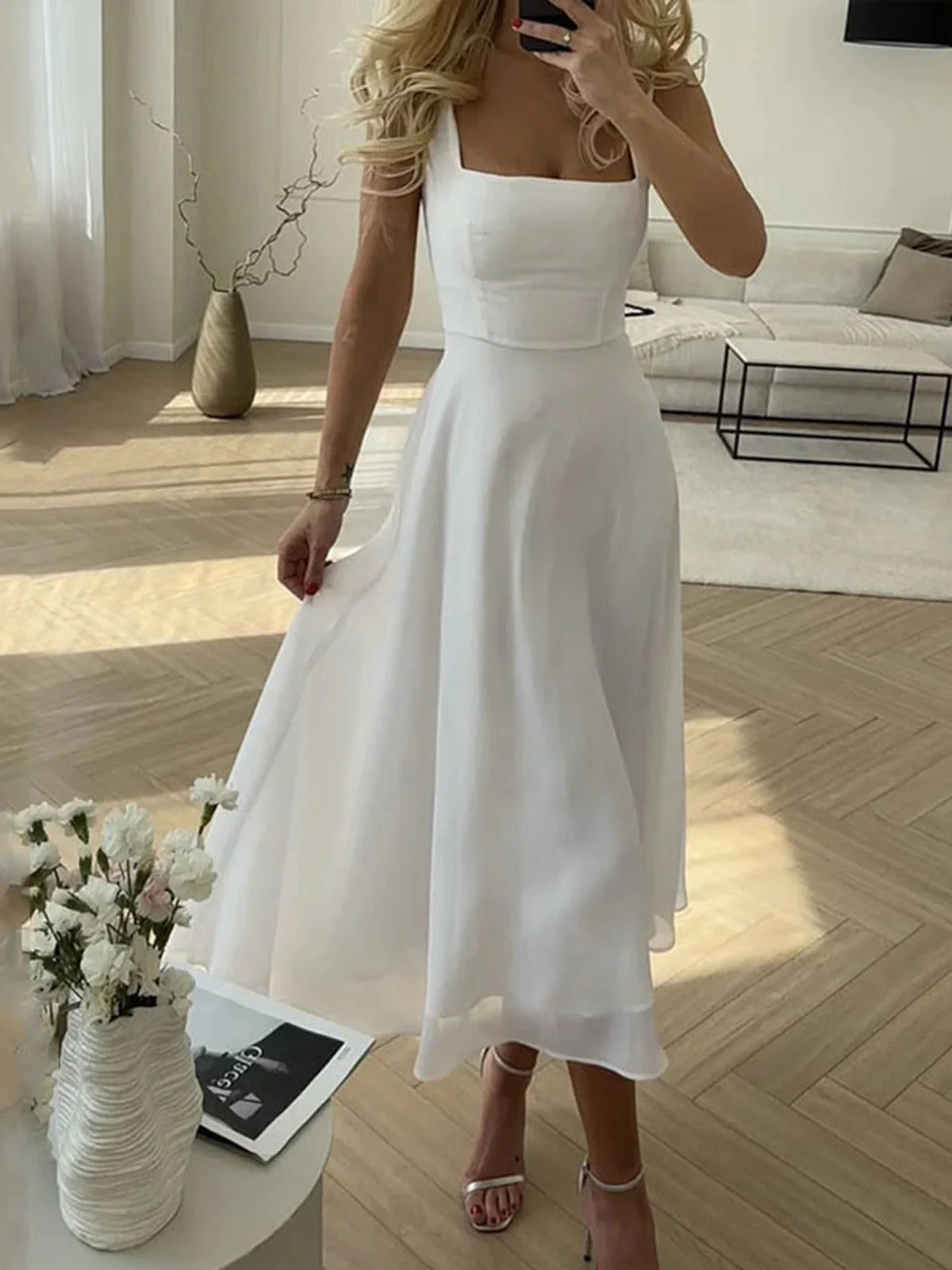 NOMI VESTIDO LARGO ELEGANTE EN CHIFFON