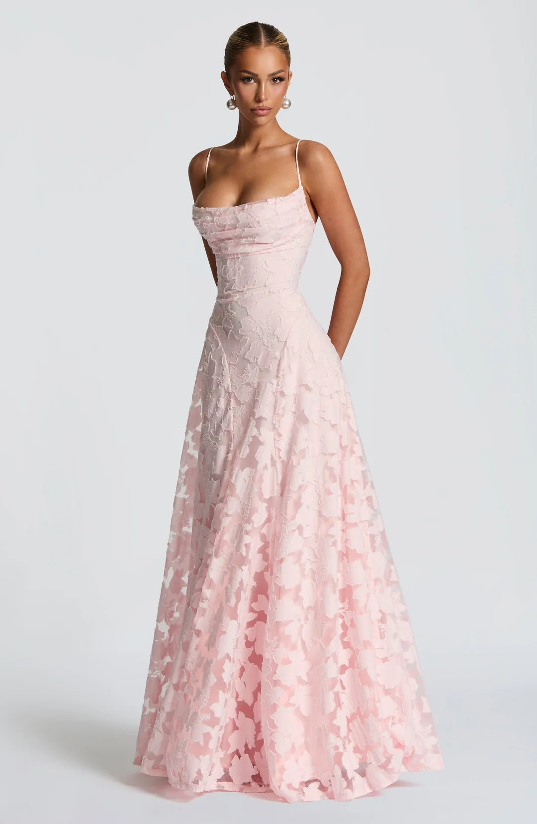 VESTIDO LARGO FRANCISA™ DE ENCAJE CON CORSET