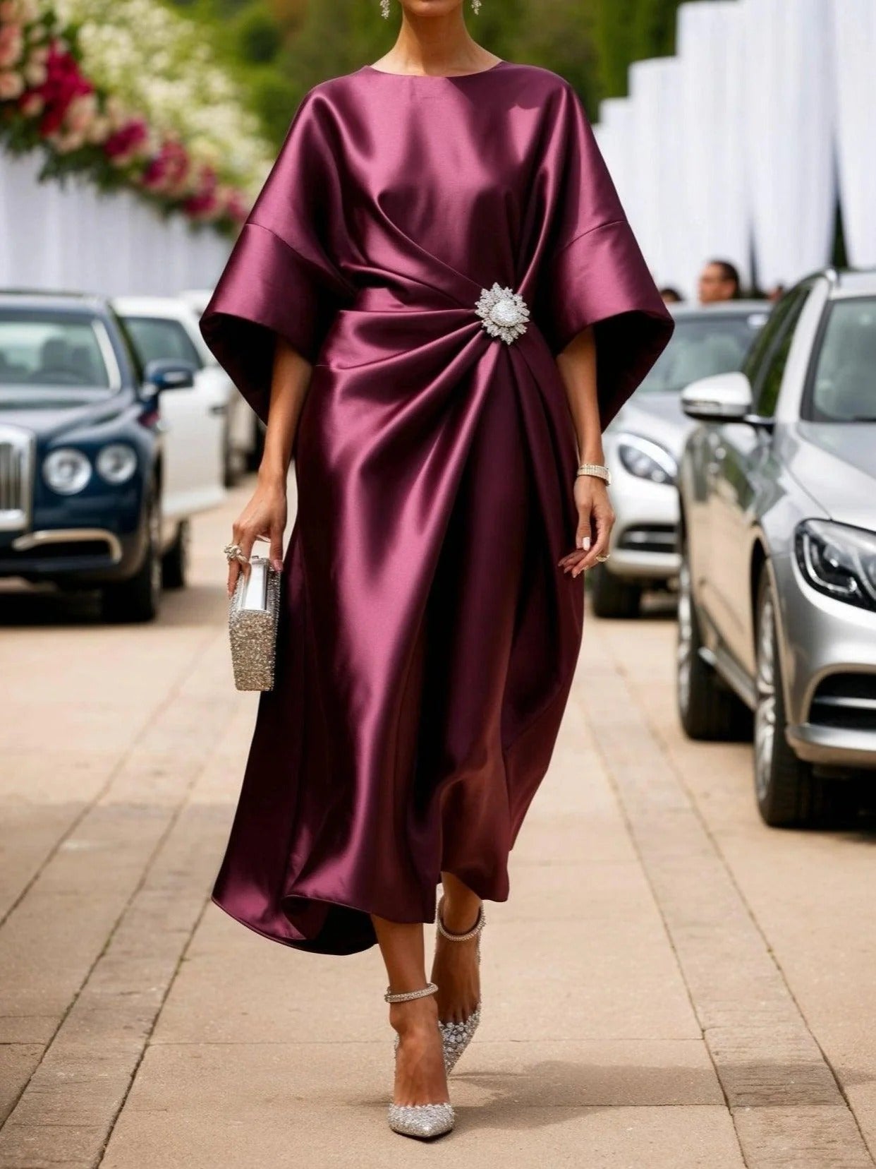 VESTIDO PORTO LARGO VAPOROSO SATINADO