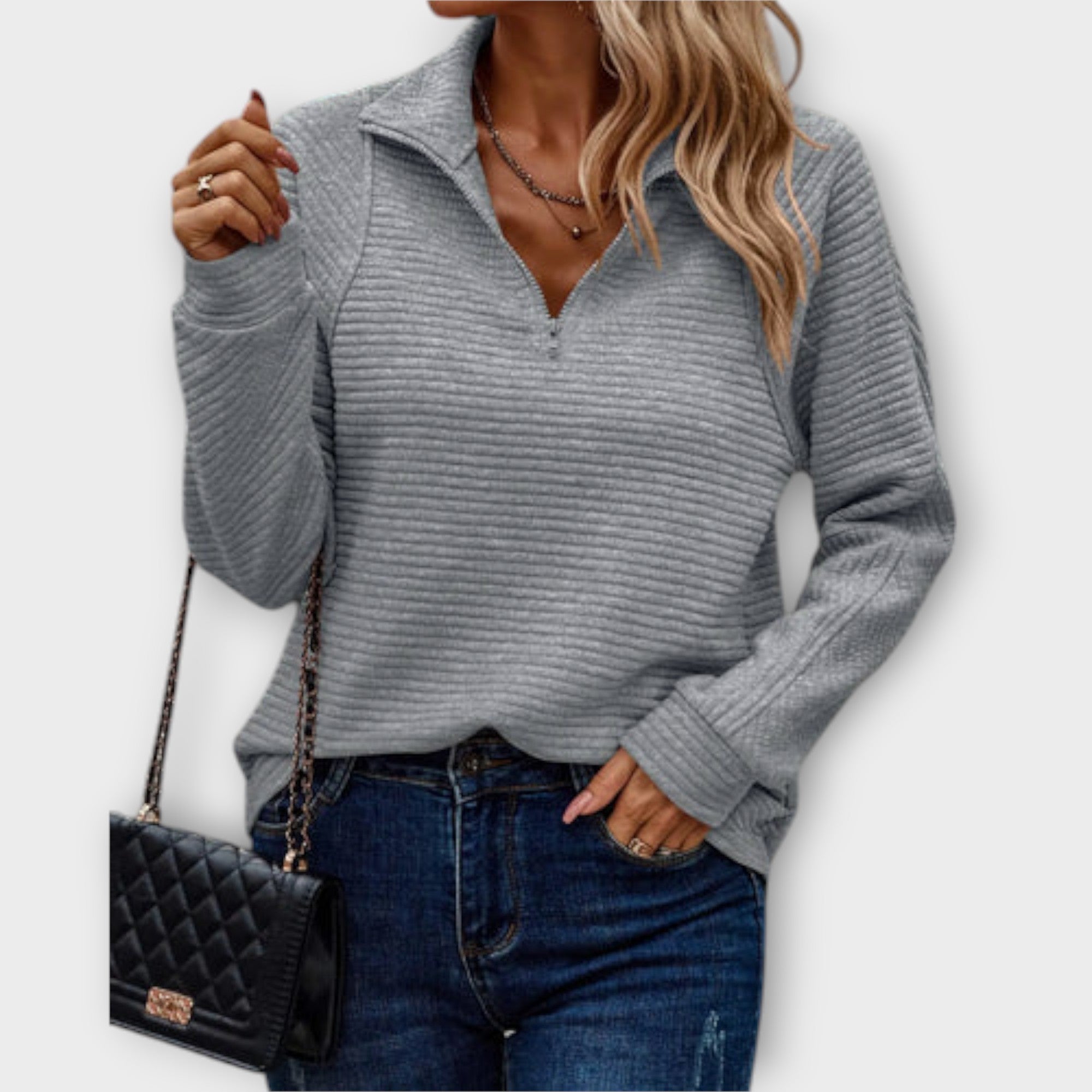 VIENA – PULLOVER CHIC CON ESCOTE EN V PARA MUJER