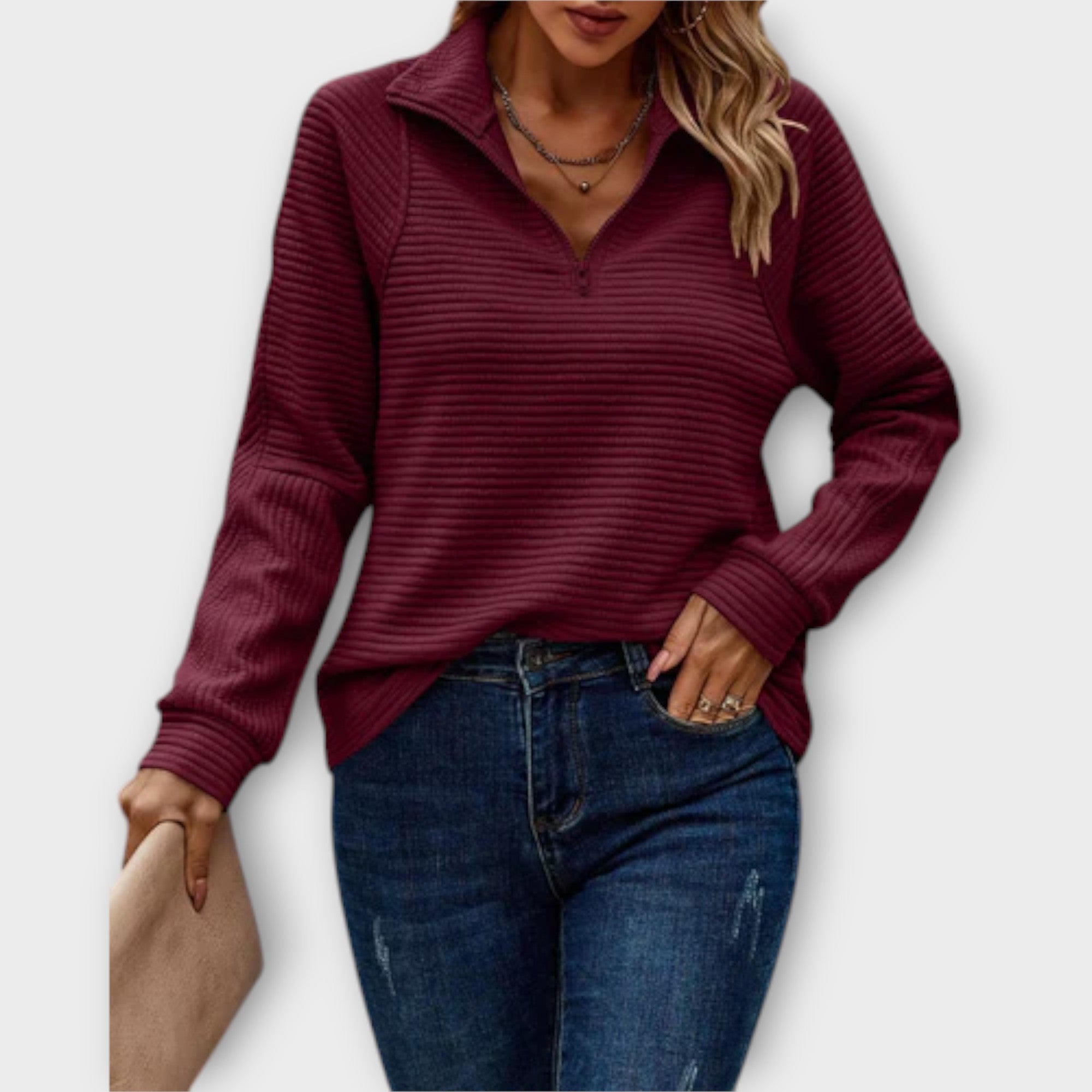 VIENA – PULLOVER CHIC CON ESCOTE EN V PARA MUJER